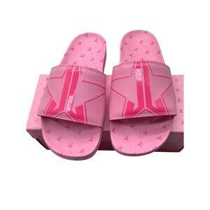 Jeffree Star Cosmetics Pink Unisex Slides Star Logo Sandals Mens 11 Womens 13